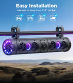 Ehaho 27 Inch UTV Sound Bar with RGB Lights, ATV SoundBar Bluetooth,700W Stereo Amplified Powersports SXS Sound Bar,Waterproof Golf Cart SoundBar,UTV Speakers for Marine SXS Polaris RZR Can-Am